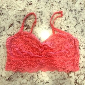 Pink! Coral Lace Bra Top